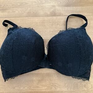 Victoria's Secret Women's Bra Black Lace Overlay 34DDD Very Sexy Uplift Plunge